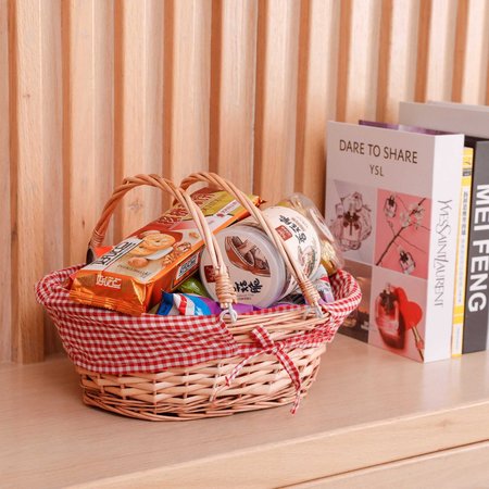 Vintiquewise Wicker Picnic Basket with Drop-Down Handles - Perfect as Gift basket for all Occasions QI003055R